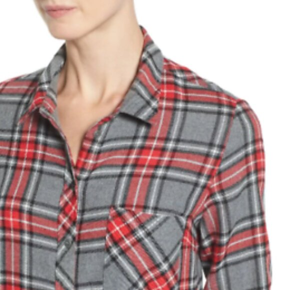 KUT from the Kloth Long Sleeve Plaid Flannel Button Down Shirt - Picture 11 of 13